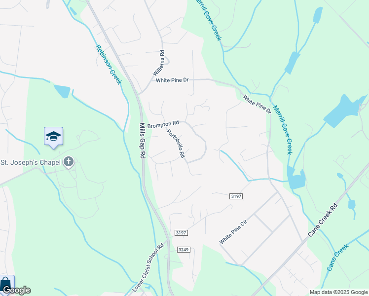 map of restaurants, bars, coffee shops, grocery stores, and more near 71 Portobello Road in Arden