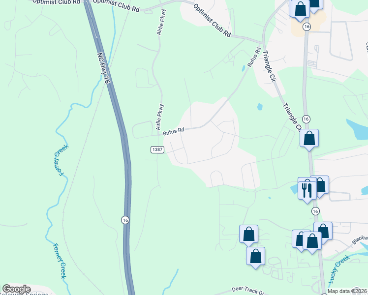 map of restaurants, bars, coffee shops, grocery stores, and more near Cedardale Lane in Lincoln County