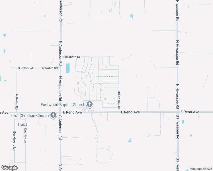 map of restaurants, bars, coffee shops, grocery stores, and more near 12413 Jersey Road in Midwest City