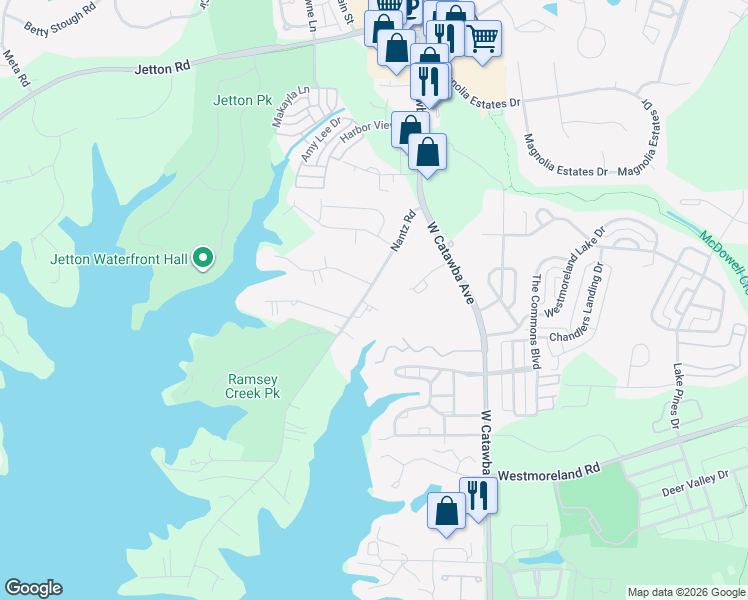 map of restaurants, bars, coffee shops, grocery stores, and more near in Cornelius