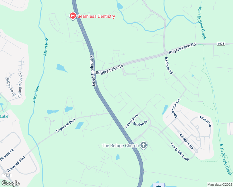 map of restaurants, bars, coffee shops, grocery stores, and more near 3820 Kannapolis Parkway in Kannapolis