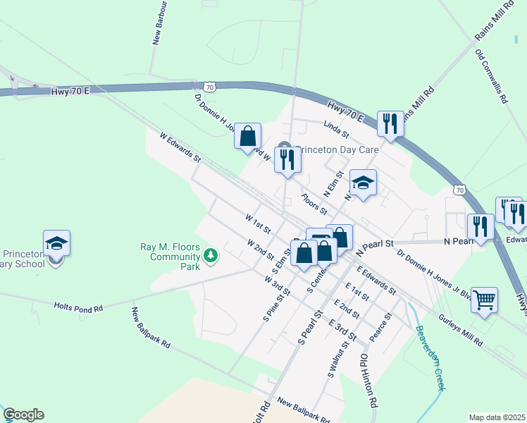 map of restaurants, bars, coffee shops, grocery stores, and more near 101 John Street in Princeton