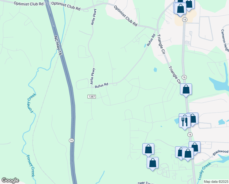 map of restaurants, bars, coffee shops, grocery stores, and more near Rufus Road in Denver