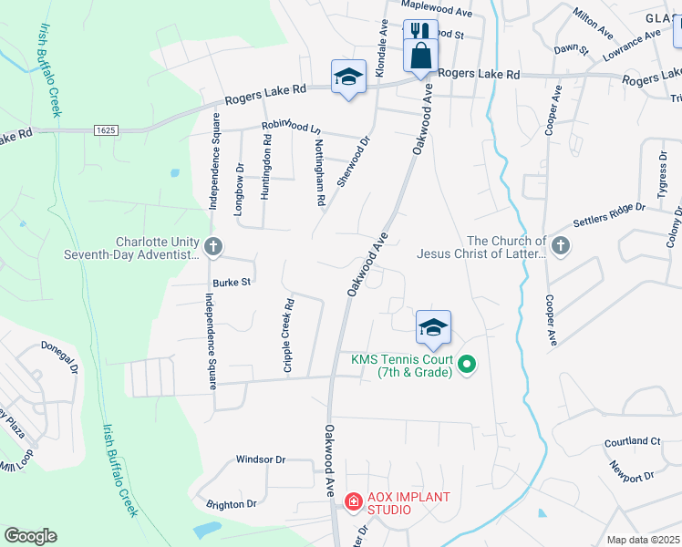 map of restaurants, bars, coffee shops, grocery stores, and more near 941 Lynnview Court in Kannapolis