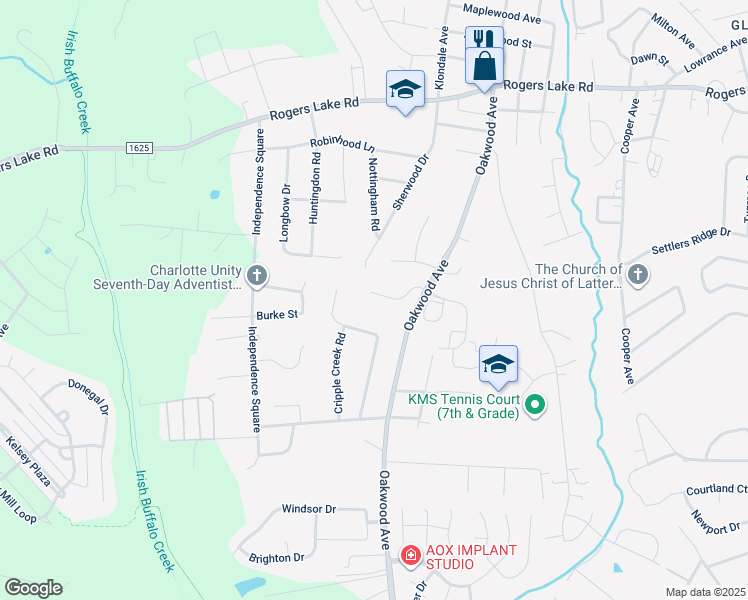 map of restaurants, bars, coffee shops, grocery stores, and more near 961 Lynnview Court in Kannapolis