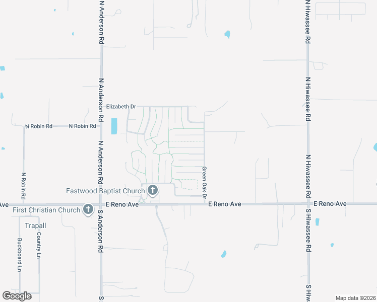 map of restaurants, bars, coffee shops, grocery stores, and more near 12413 Jersey Road in Midwest City