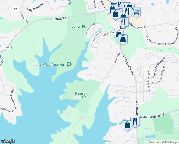 map of restaurants, bars, coffee shops, grocery stores, and more near in Cornelius