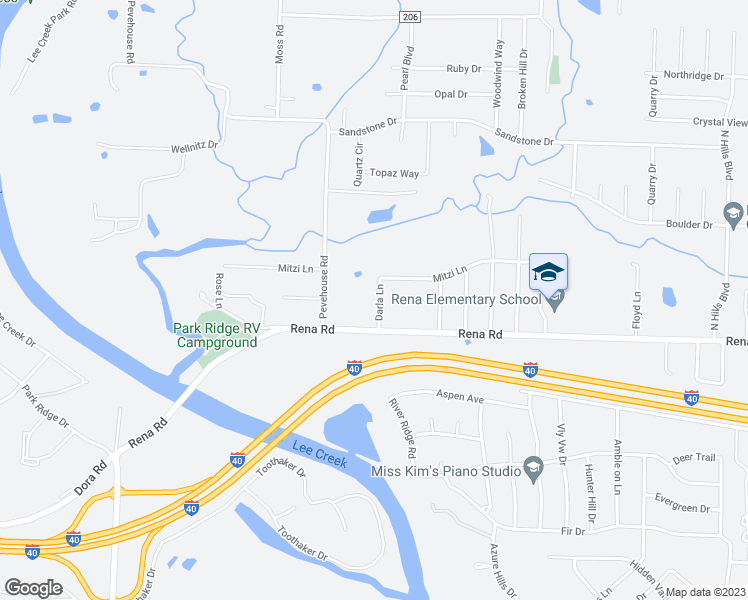 map of restaurants, bars, coffee shops, grocery stores, and more near 2007 Darla Lane in Van Buren