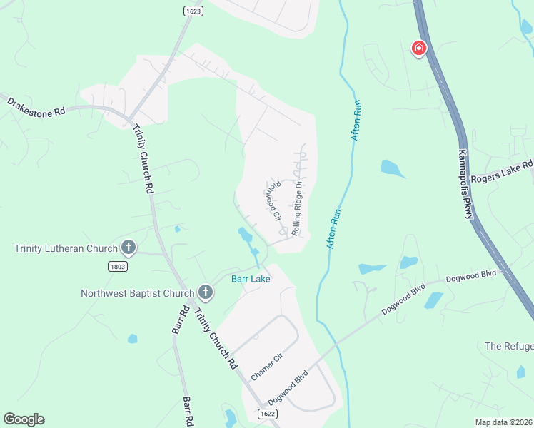 map of restaurants, bars, coffee shops, grocery stores, and more near 3625 Richwood Circle in Kannapolis