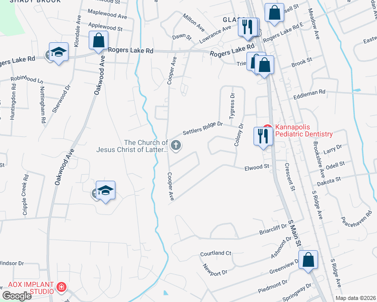 map of restaurants, bars, coffee shops, grocery stores, and more near 433 Settlers Ridge Drive in Kannapolis