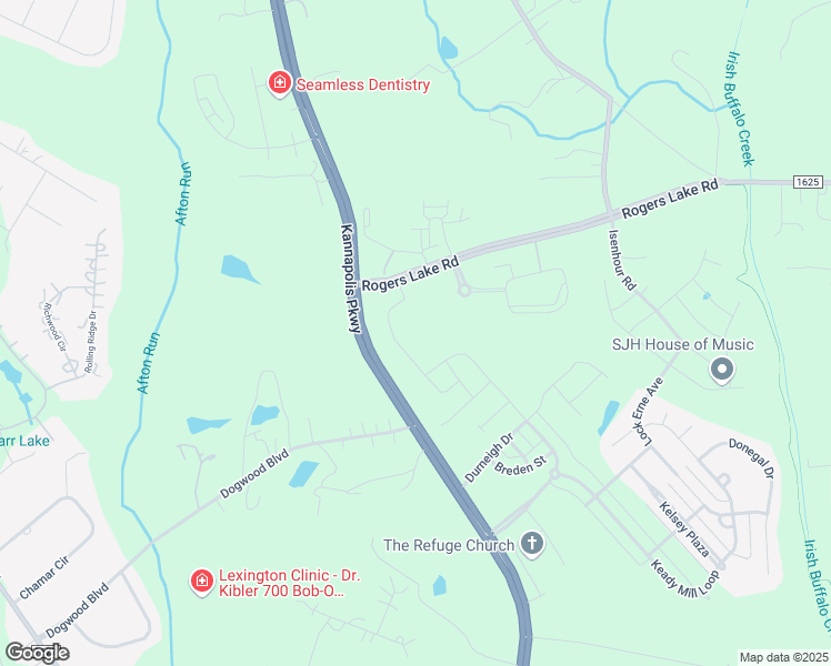 map of restaurants, bars, coffee shops, grocery stores, and more near 3820 Kannapolis Parkway in Kannapolis