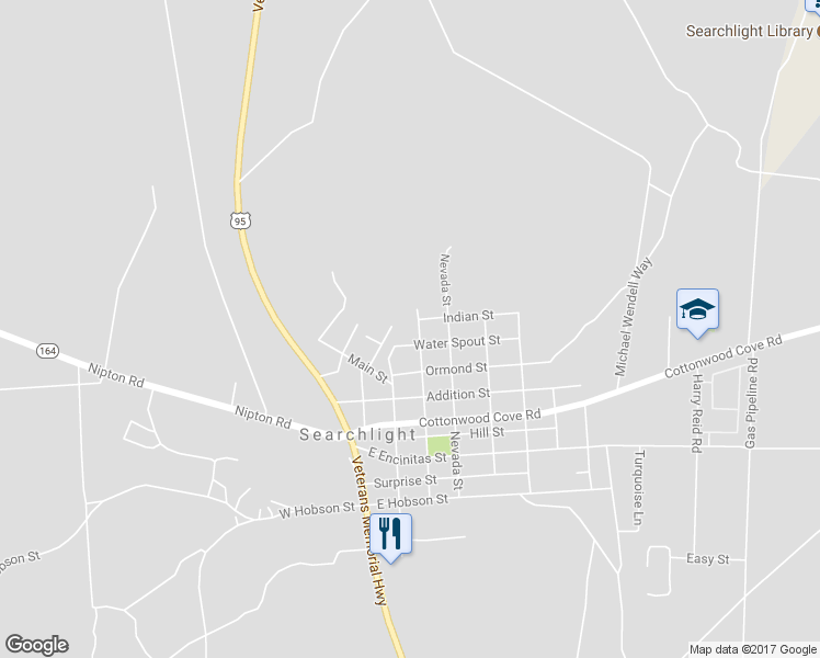 map of restaurants, bars, coffee shops, grocery stores, and more near 453 Lincoln Street in Searchlight