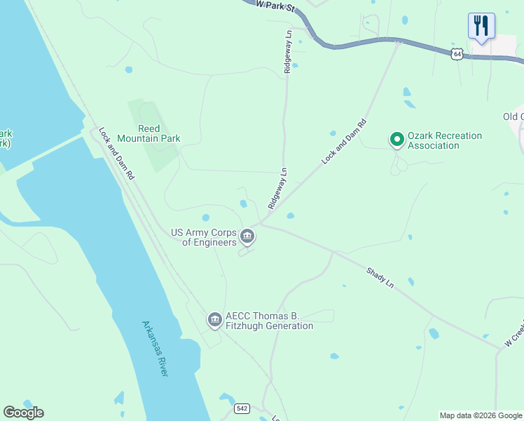 map of restaurants, bars, coffee shops, grocery stores, and more near 6403 Ridgeway Lane in Ozark