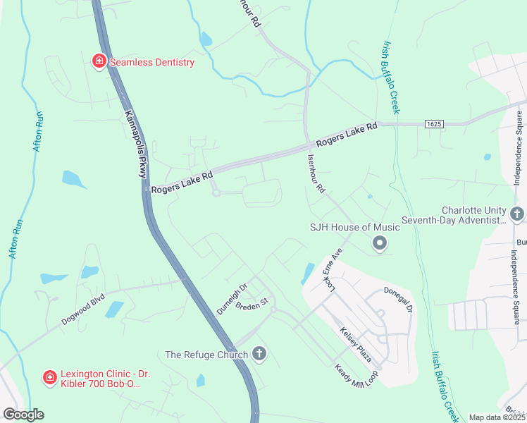 map of restaurants, bars, coffee shops, grocery stores, and more near 13307 S Gemini Springs Dr in Kannapolis