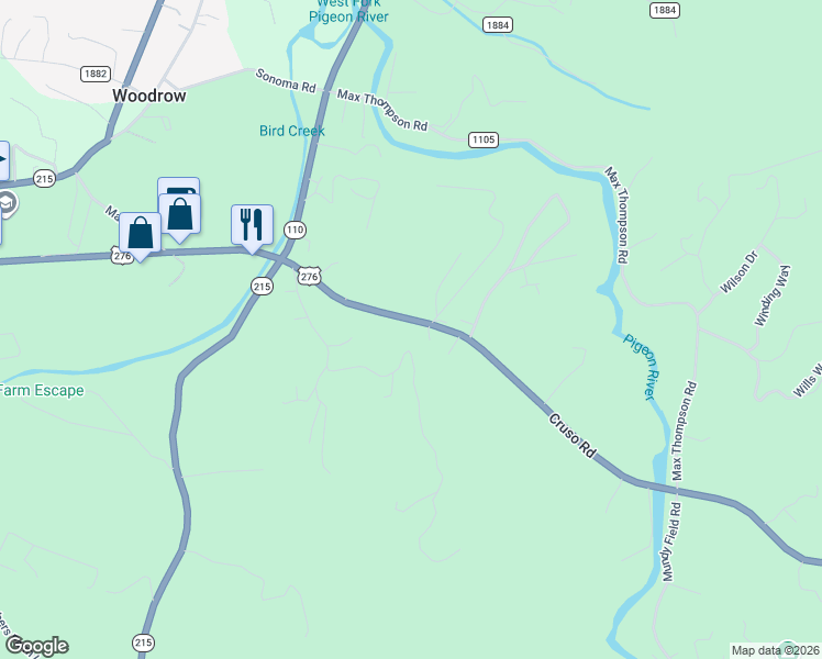 map of restaurants, bars, coffee shops, grocery stores, and more near 6724 Cruso Road in Canton