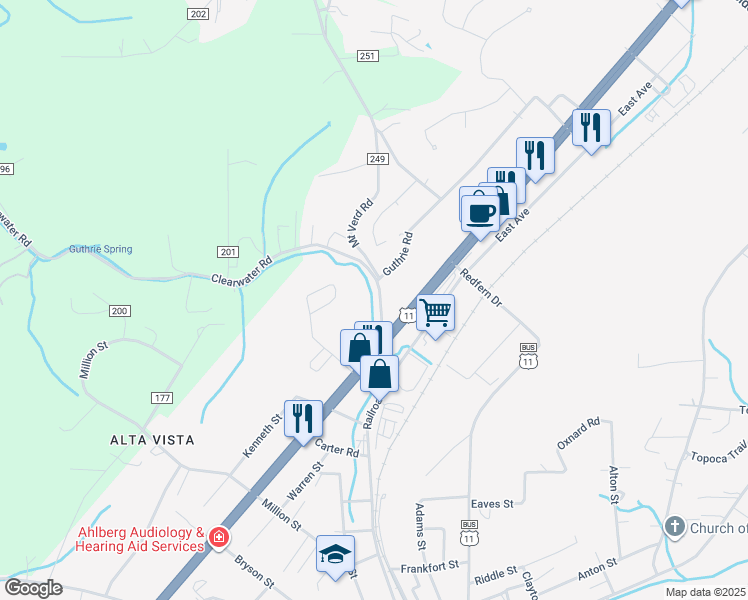 map of restaurants, bars, coffee shops, grocery stores, and more near 2319 Clearwater Road in Athens
