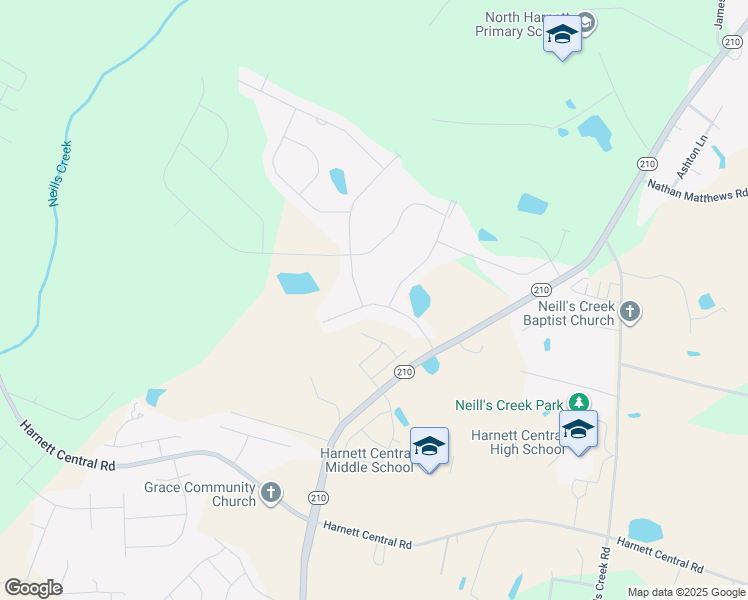 map of restaurants, bars, coffee shops, grocery stores, and more near 198 Royal Meadow Drive in Angier