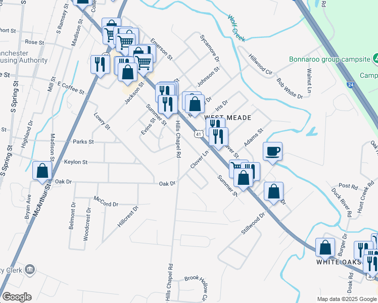 map of restaurants, bars, coffee shops, grocery stores, and more near 1310 Summer Street in Manchester
