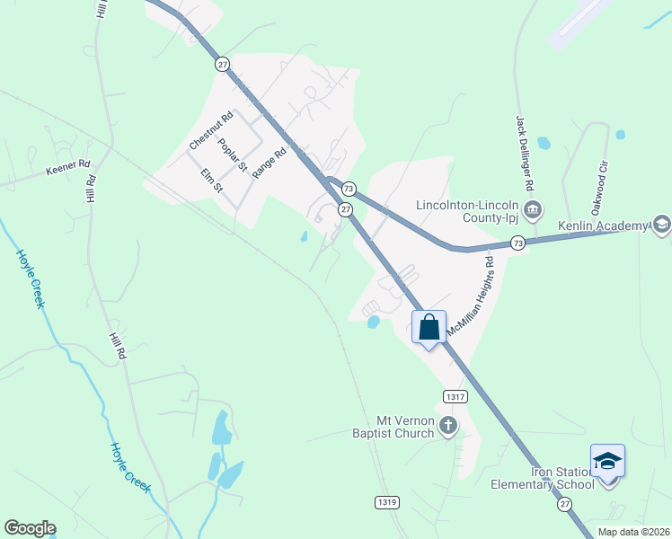 map of restaurants, bars, coffee shops, grocery stores, and more near 3164 Andrew Link Road in Iron Station