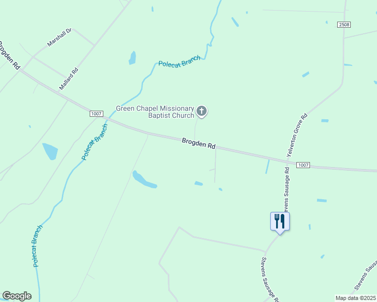 map of restaurants, bars, coffee shops, grocery stores, and more near 2842 Brogden Road in Smithfield