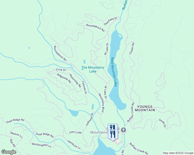 map of restaurants, bars, coffee shops, grocery stores, and more near 153 Fox Run Boulevard in Lake Lure