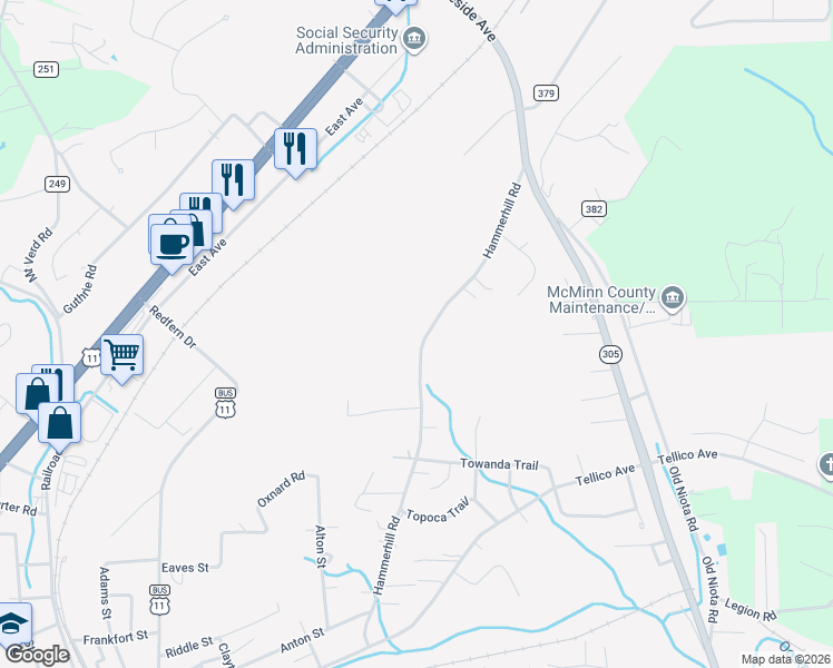map of restaurants, bars, coffee shops, grocery stores, and more near 1862 Hammerhill Rd in Athens