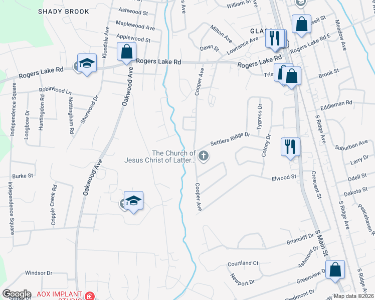 map of restaurants, bars, coffee shops, grocery stores, and more near 1540 Cooper Avenue in Kannapolis