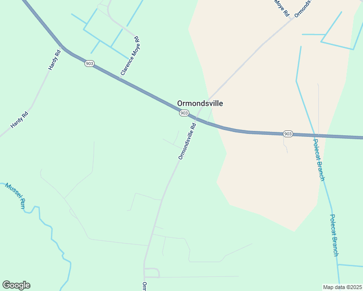 map of restaurants, bars, coffee shops, grocery stores, and more near Ormondsville Road in Greene County