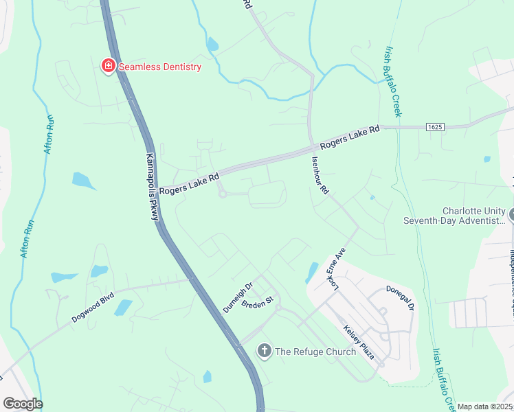 map of restaurants, bars, coffee shops, grocery stores, and more near 15000 North Gemini Springs Drive in Kannapolis