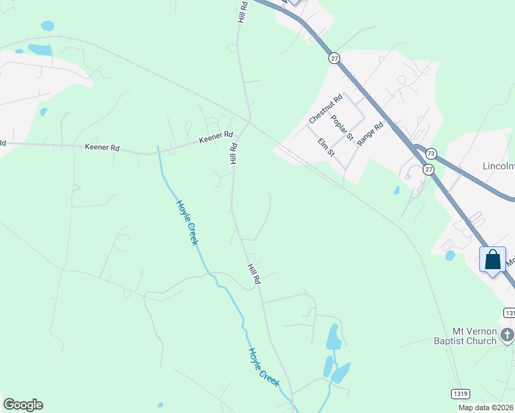 map of restaurants, bars, coffee shops, grocery stores, and more near 575 Hill Road in Lincolnton