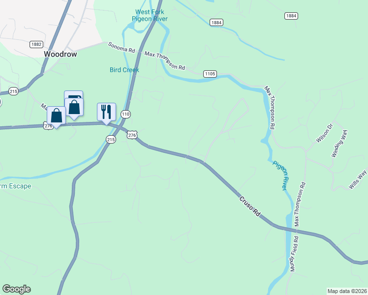 map of restaurants, bars, coffee shops, grocery stores, and more near 6724 Cruso Road in Canton