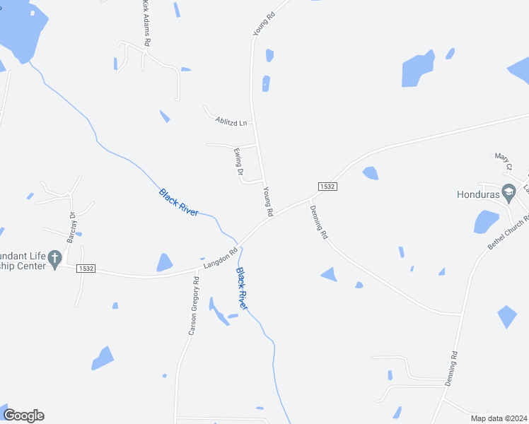 map of restaurants, bars, coffee shops, grocery stores, and more near 15 Young Road in Angier