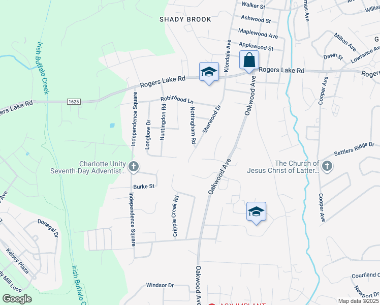 map of restaurants, bars, coffee shops, grocery stores, and more near 1441 Sherwood Drive in Kannapolis