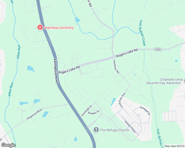 map of restaurants, bars, coffee shops, grocery stores, and more near 15000 North Gemini Springs Drive in Kannapolis