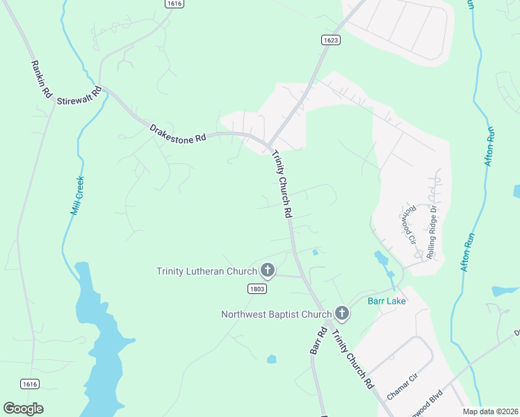 map of restaurants, bars, coffee shops, grocery stores, and more near 3943 Trinity Church Road in Concord