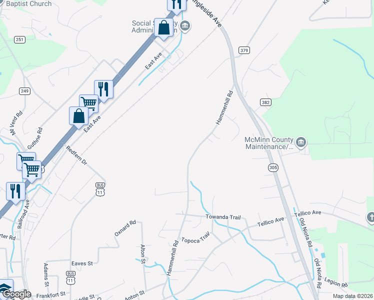 map of restaurants, bars, coffee shops, grocery stores, and more near 1862 Hammerhill Rd in Athens