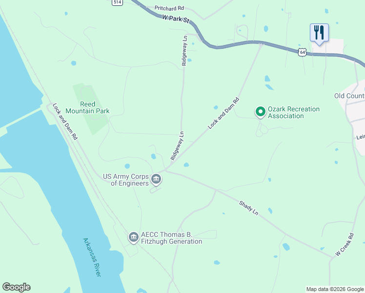 map of restaurants, bars, coffee shops, grocery stores, and more near 6431 Ridgeway Lane in Ozark