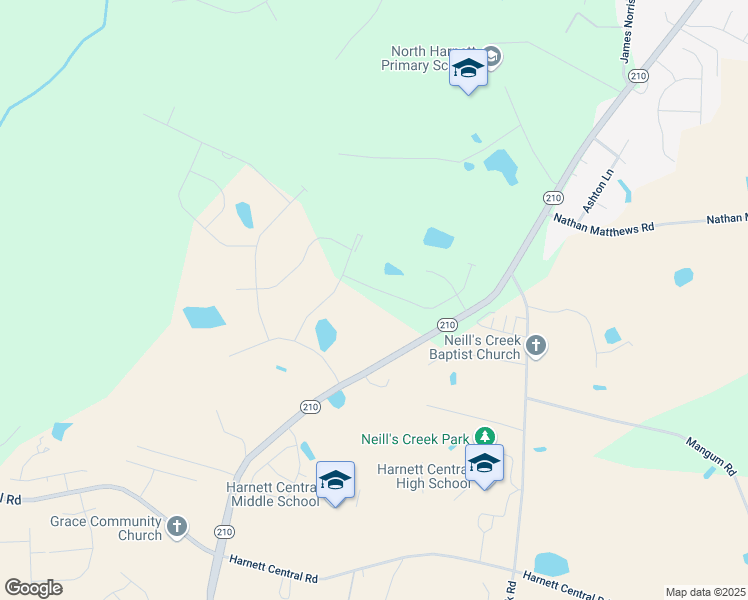 map of restaurants, bars, coffee shops, grocery stores, and more near 5379 Nc 210 North in Angier