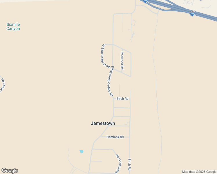 map of restaurants, bars, coffee shops, grocery stores, and more near Whispering Cedars Road in Jamestown