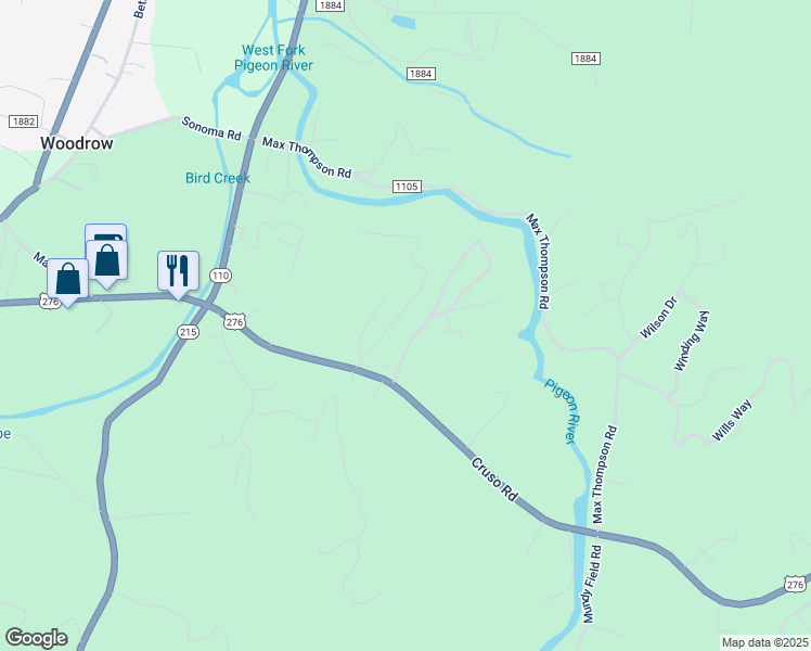 map of restaurants, bars, coffee shops, grocery stores, and more near 143 Hidden Valley Cir in Canton