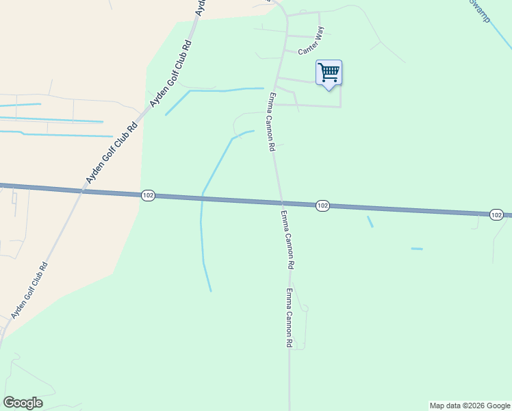 map of restaurants, bars, coffee shops, grocery stores, and more near 1310-1592 State Highway 102 in Ayden