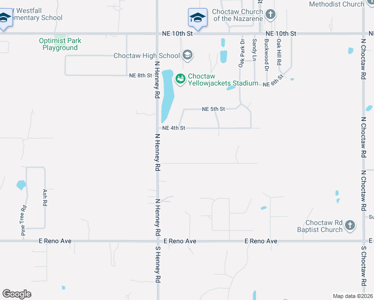 map of restaurants, bars, coffee shops, grocery stores, and more near 14153 Forest Lane in Choctaw