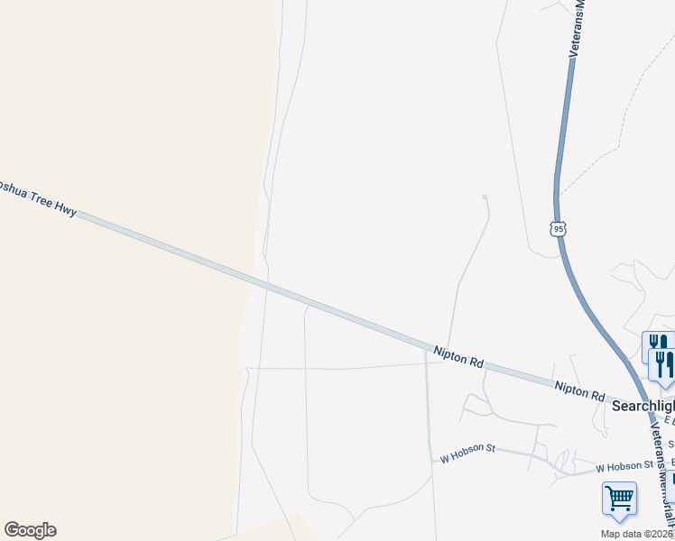 map of restaurants, bars, coffee shops, grocery stores, and more near Joshua Tree Highway in Searchlight