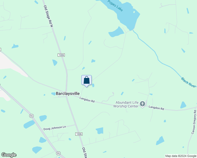 map of restaurants, bars, coffee shops, grocery stores, and more near 232 Pope Lake Road in Angier