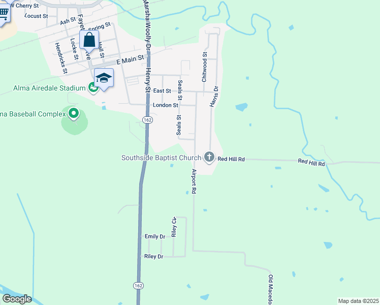 map of restaurants, bars, coffee shops, grocery stores, and more near in Alma