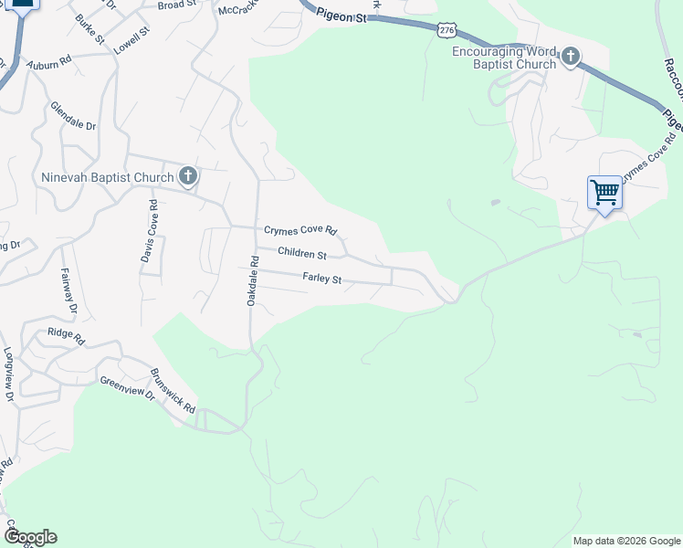 map of restaurants, bars, coffee shops, grocery stores, and more near 311 Farley Street in Waynesville