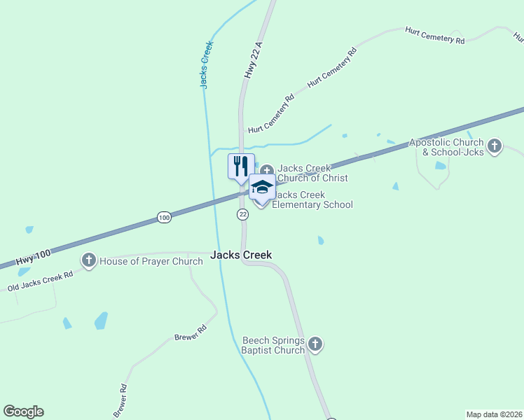 map of restaurants, bars, coffee shops, grocery stores, and more near 65 Tennessee 22 Alternate in Jacks Creek