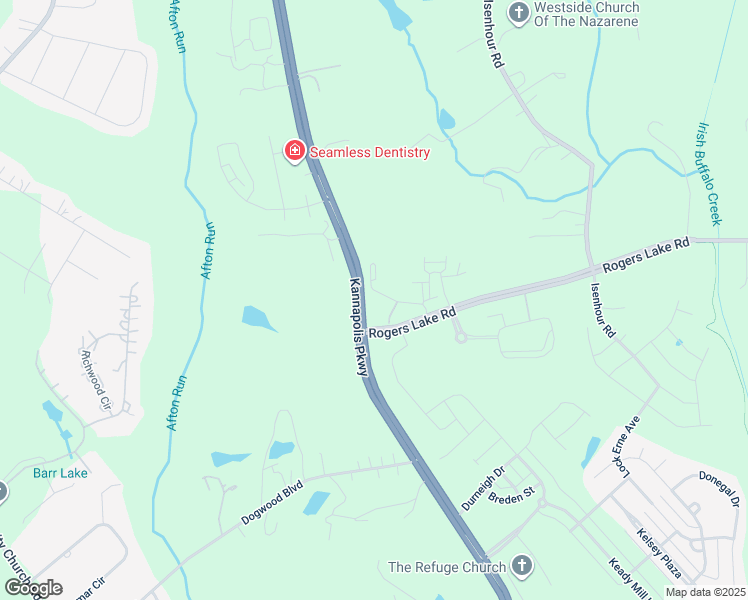 map of restaurants, bars, coffee shops, grocery stores, and more near 5200 Rogers Lake Road in Kannapolis