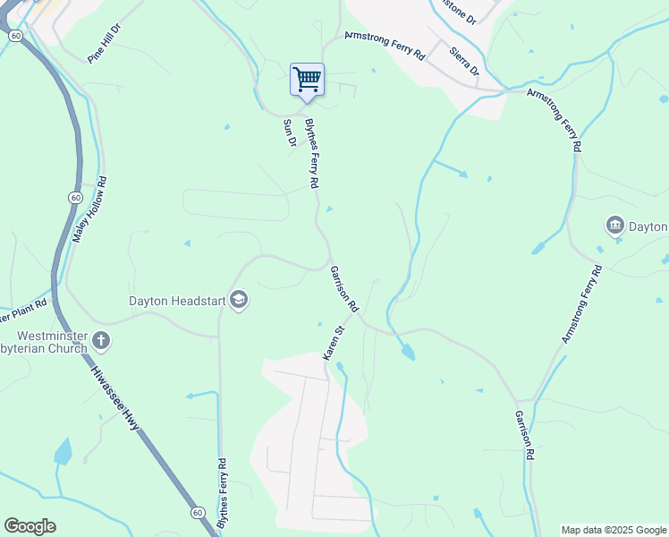 map of restaurants, bars, coffee shops, grocery stores, and more near 101 Garrison Road in Dayton