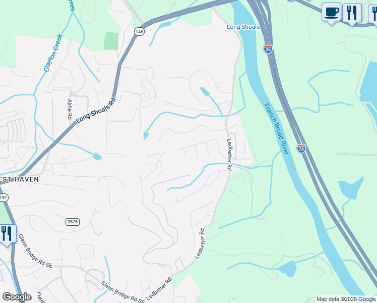 map of restaurants, bars, coffee shops, grocery stores, and more near 14 Dansford Lane in Arden